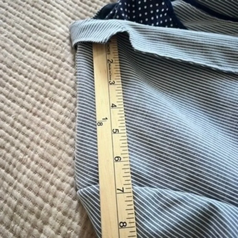 XM Collection Blazer Men Large Blue Pinstripe Seersucker Sport Coat Italy Preppy